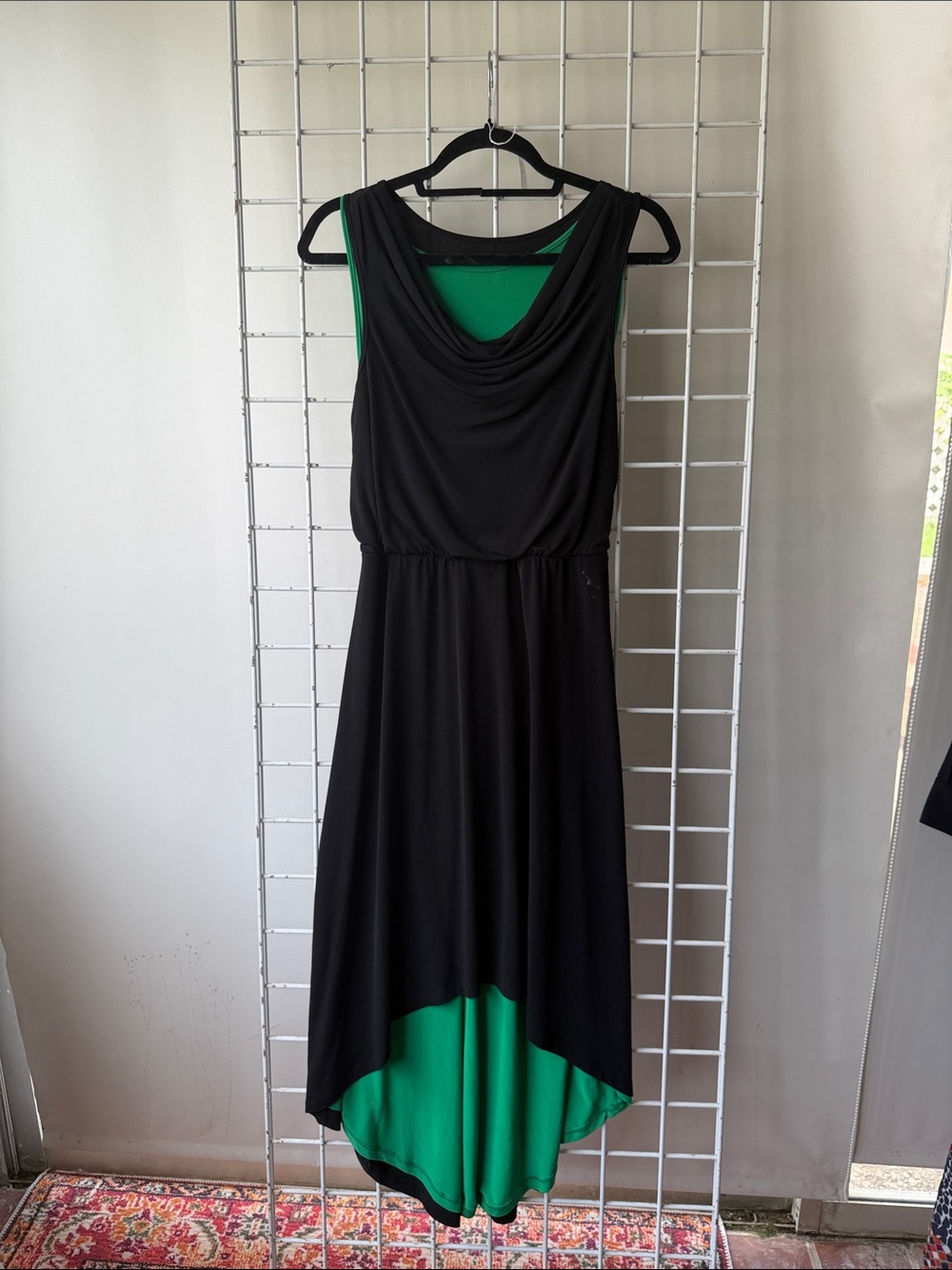 Black & Green Tshirt Fabric Stretchy Dress Size Small